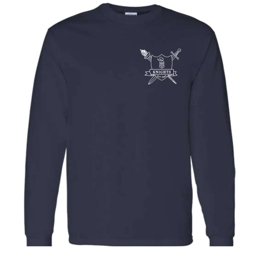 New Testament Christian School - Co-Ed Adult Navy Long Sleeve T-shirt