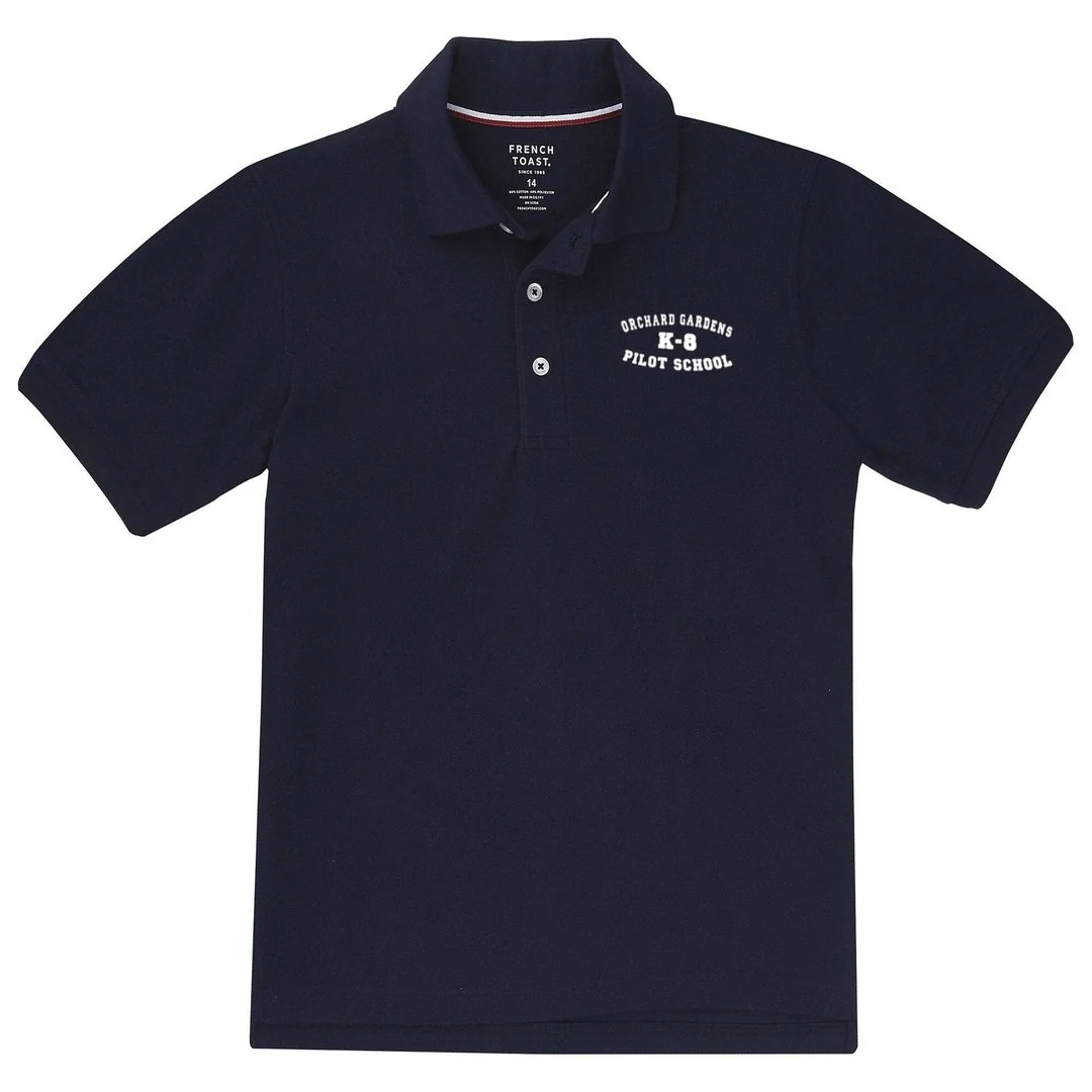Orchard Gardens Navy Short Sleeve Polo - Husky Kids - Image 2