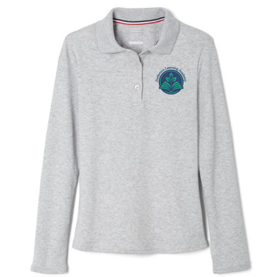 Perfection Learning Academy  - Girl's Long Sleeve Picot Collar Polo