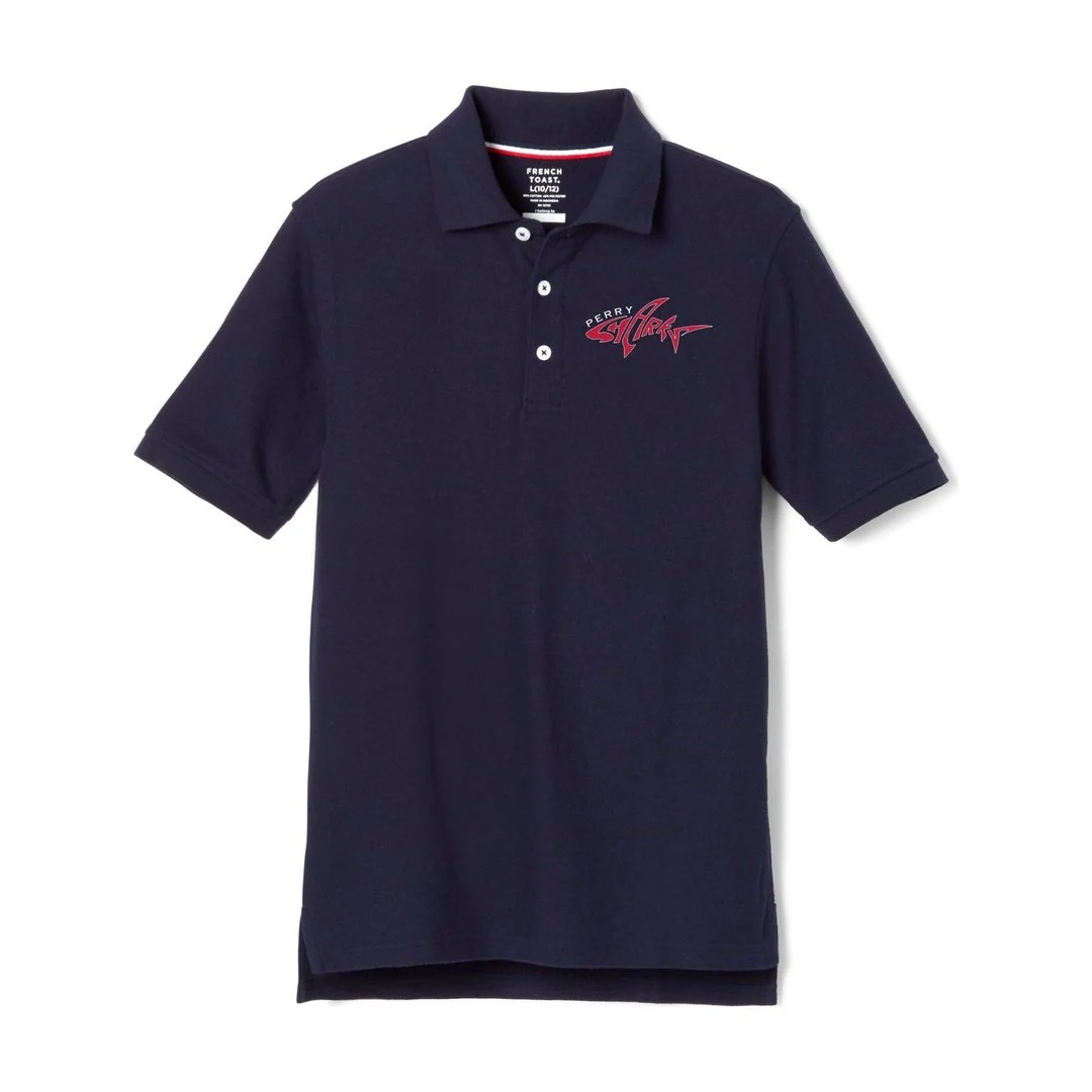 Perry School K-6th - Navy Short Sleeve Polo - Kids