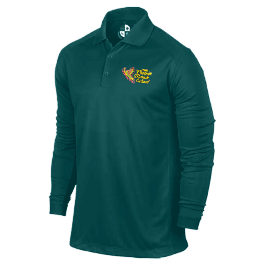 Phoenix Ranch School  -  Co-Ed Adult Long Sleeve Performance Polo - Image 2
