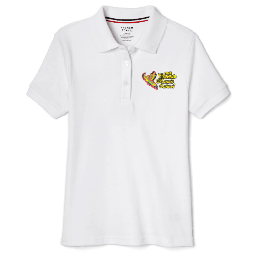 Phoenix Ranch School - Girl's Plus Size Short Sleeve Picot Collar Polo - Image 2