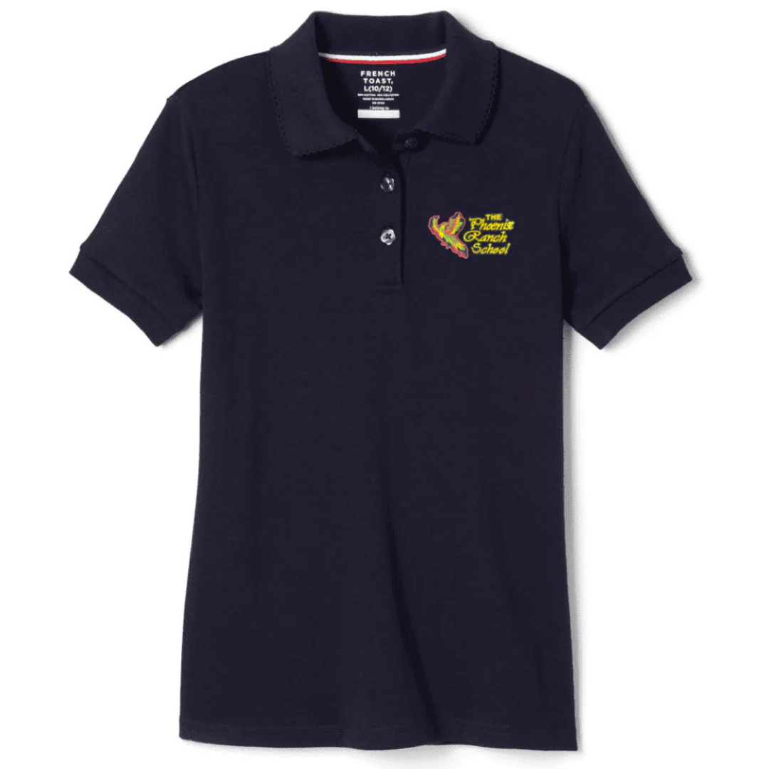 Phoenix Ranch School - Girl's Plus Size Short Sleeve Picot Collar Polo - Image 3