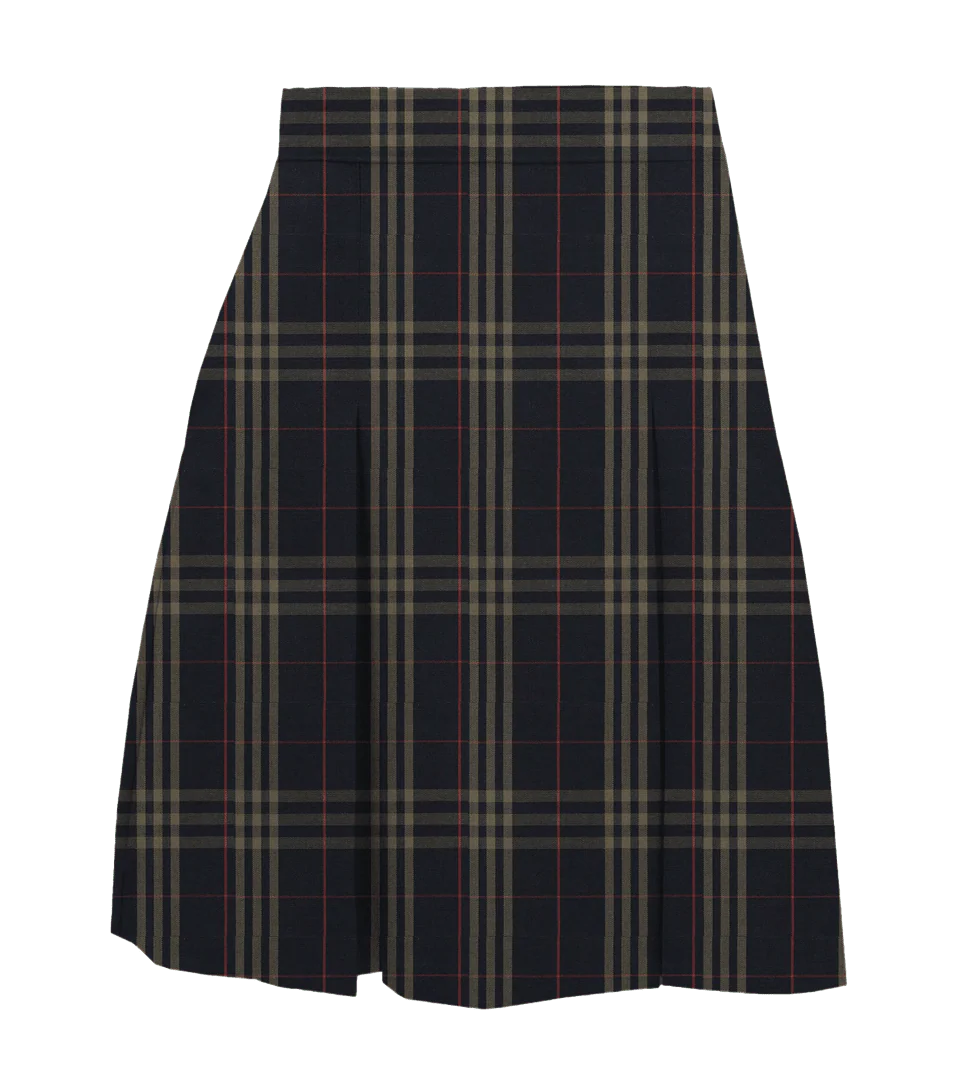 Plaid Polycot Box Pleat Skirt - P1C - Image 3