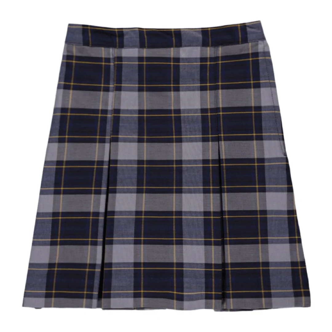 Plaid Polycot Box Pleat Skirt - P57 - Image 3