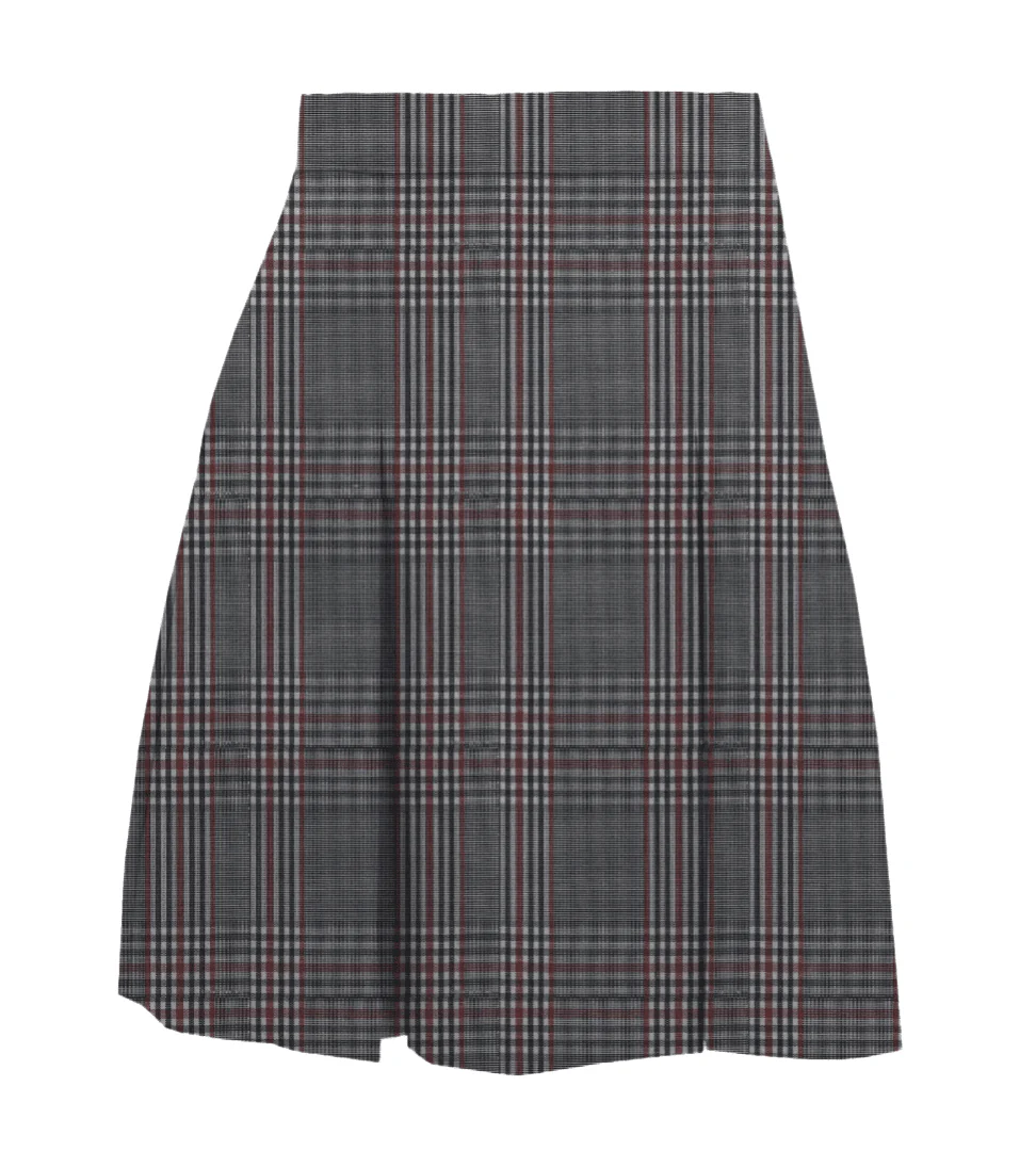 Plaid Polycot Box Pleat Skirt - Plus Size - 08G - Image 3