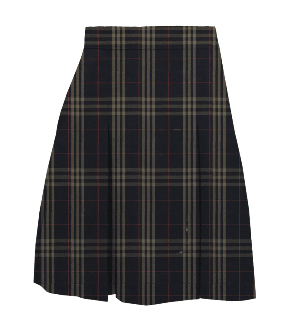 Plaid Polycot Box Pleat Skirt - Plus Size  - P1C - Image 3