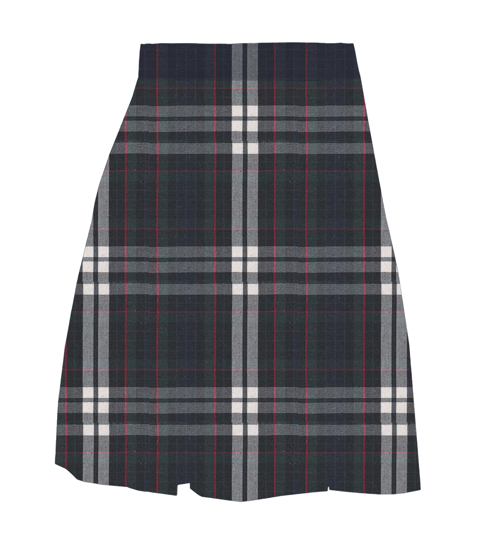 Plaid Polycot Box Pleat Skirt - Plus Size - P60 - Image 3