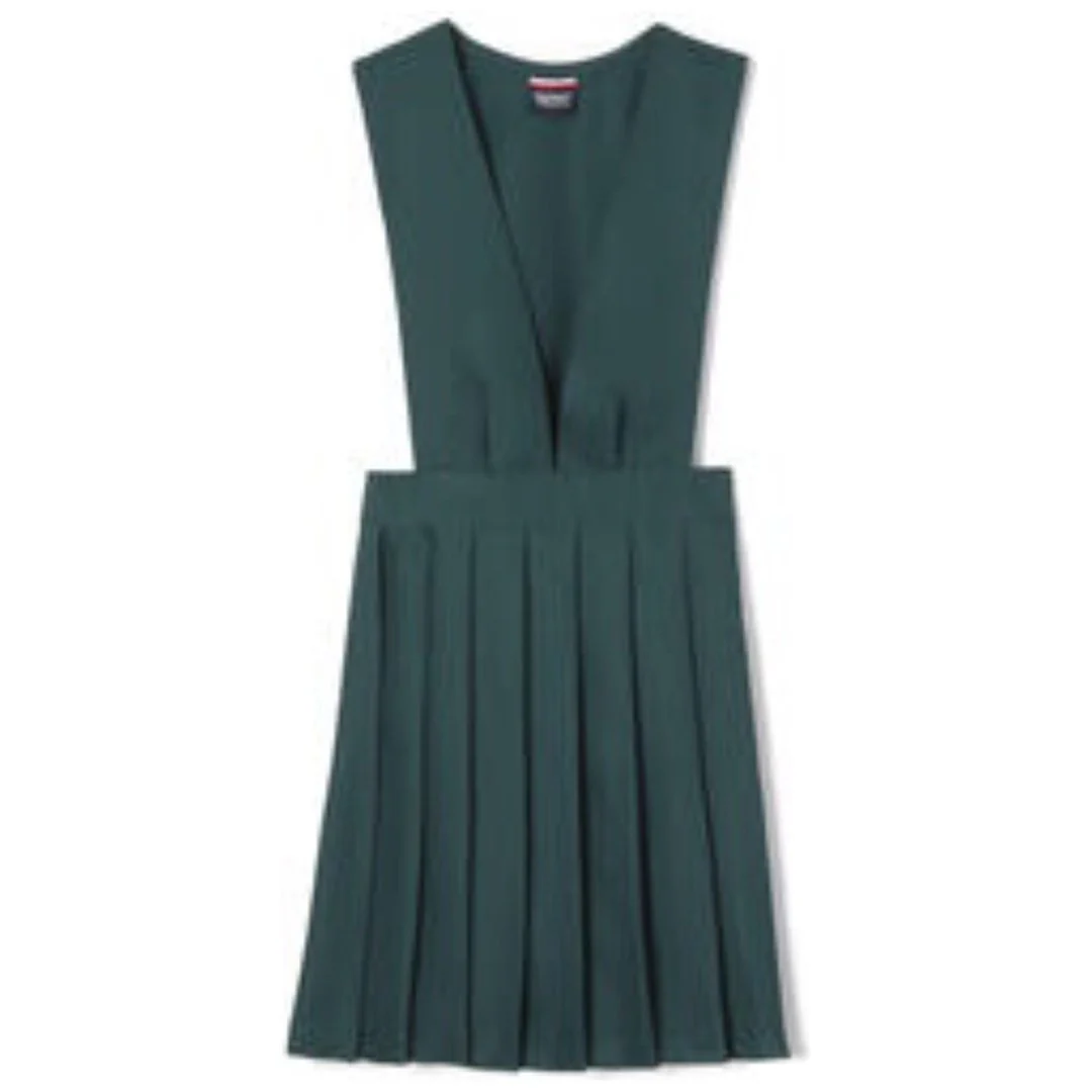 Plus V-Neck Pleated Jumper - Hunter Green