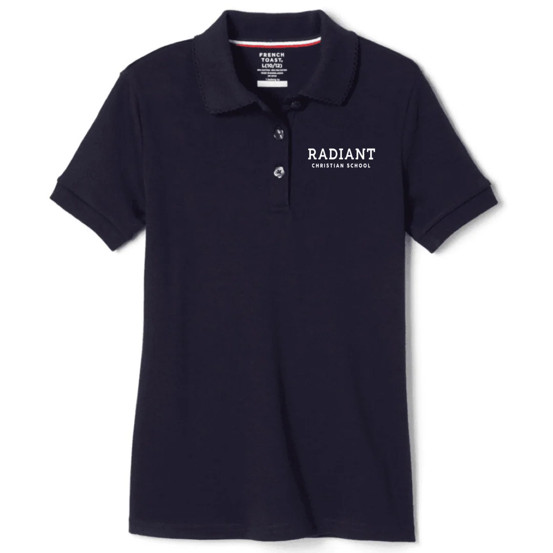 Radiant Christian School - Girl's Plus Size Short Sleeve Picot Collar