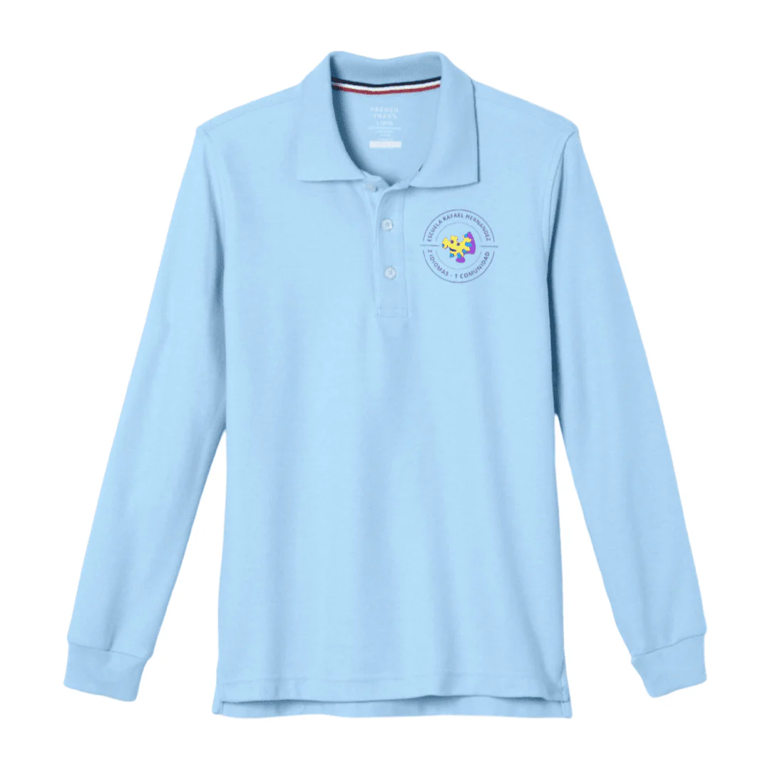 Rafael Hernandez Long Sleeve Polo -  K-8th Husky Kids (New Logo)