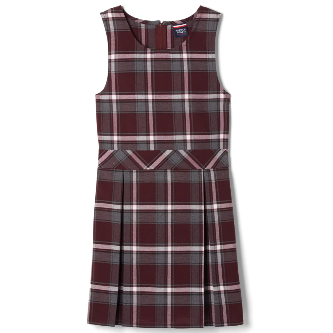 French Toast Girl's Plaid Box Pleat Jumpers