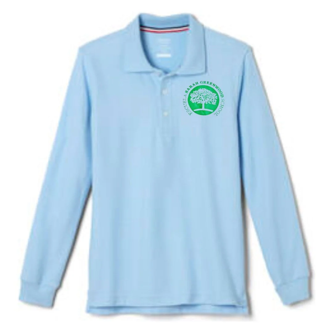Sara Greenwood Light Blue Long Sleeve Polo - Adult