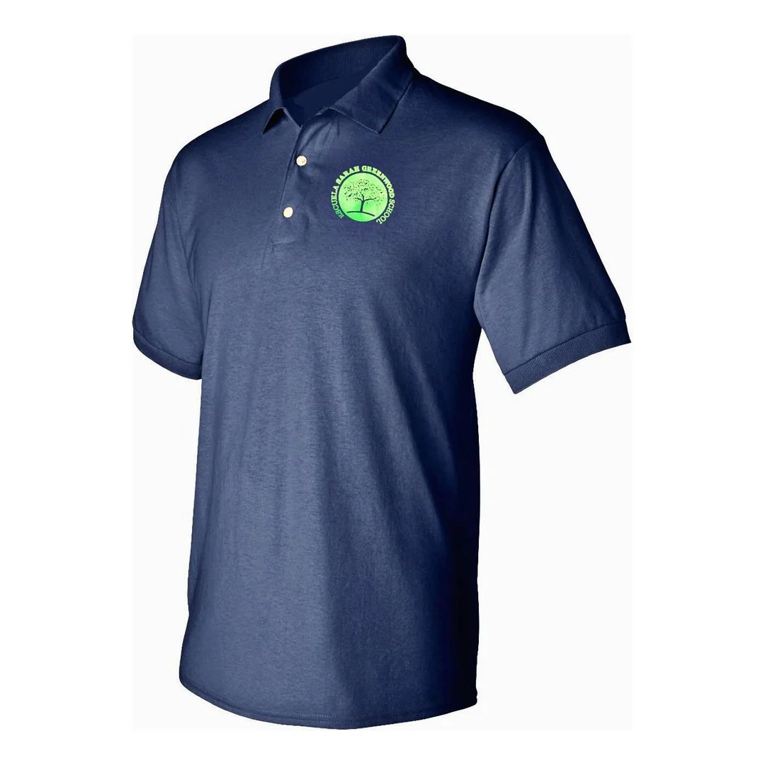Sara Greenwood Navy Short Sleeve Polo - Adult