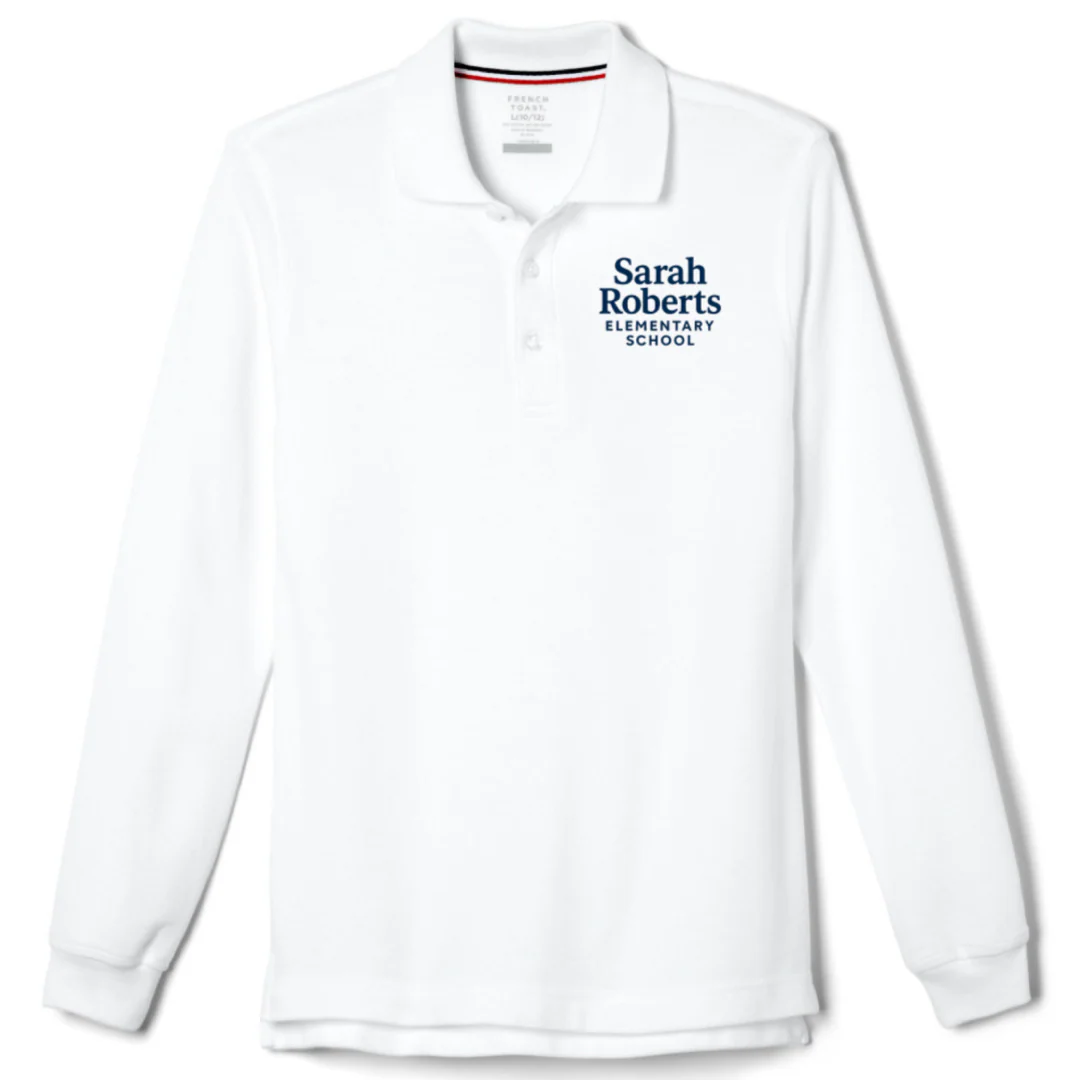 Sarah Robert's  Long Sleeve White Polo - Adults
