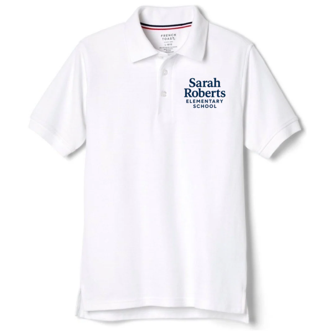 Sarah Robert's Short Sleeve White Polo - Adults