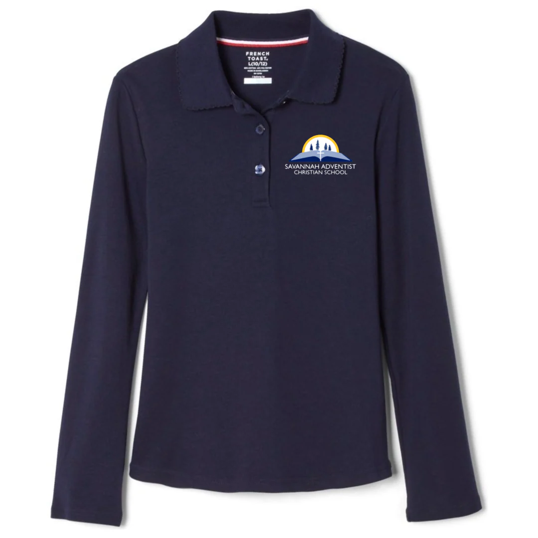 Savannah Adventist - Girl's Long Sleeve Picot Collar Polo - Image 2