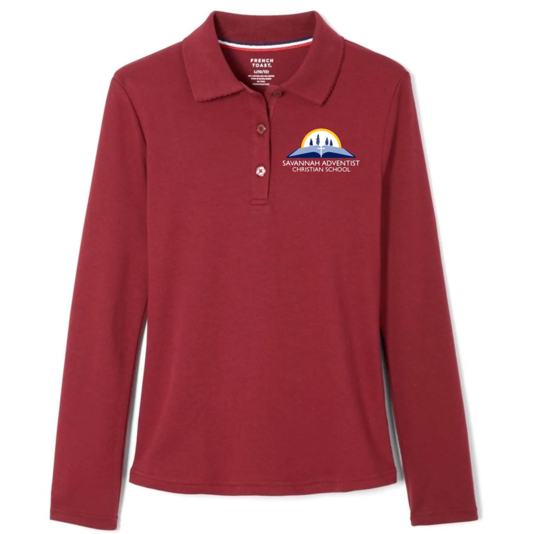 Savannah Adventist - Girl's Long Sleeve Picot Collar Polo - Image 3
