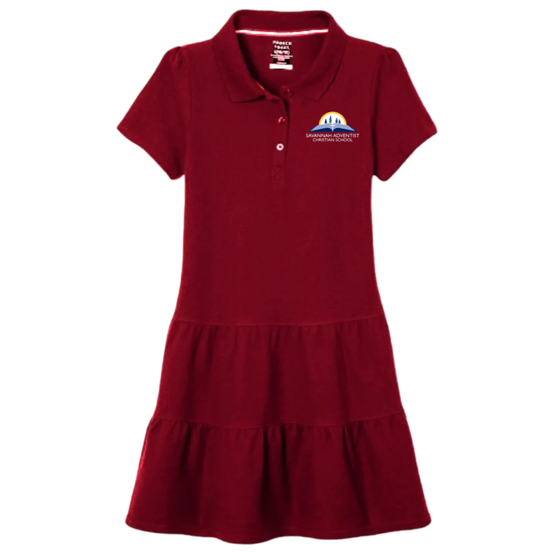 Savannah Adventist - Girl's Short Sleeve Ruffle Piqué Polo Dress - Image 2
