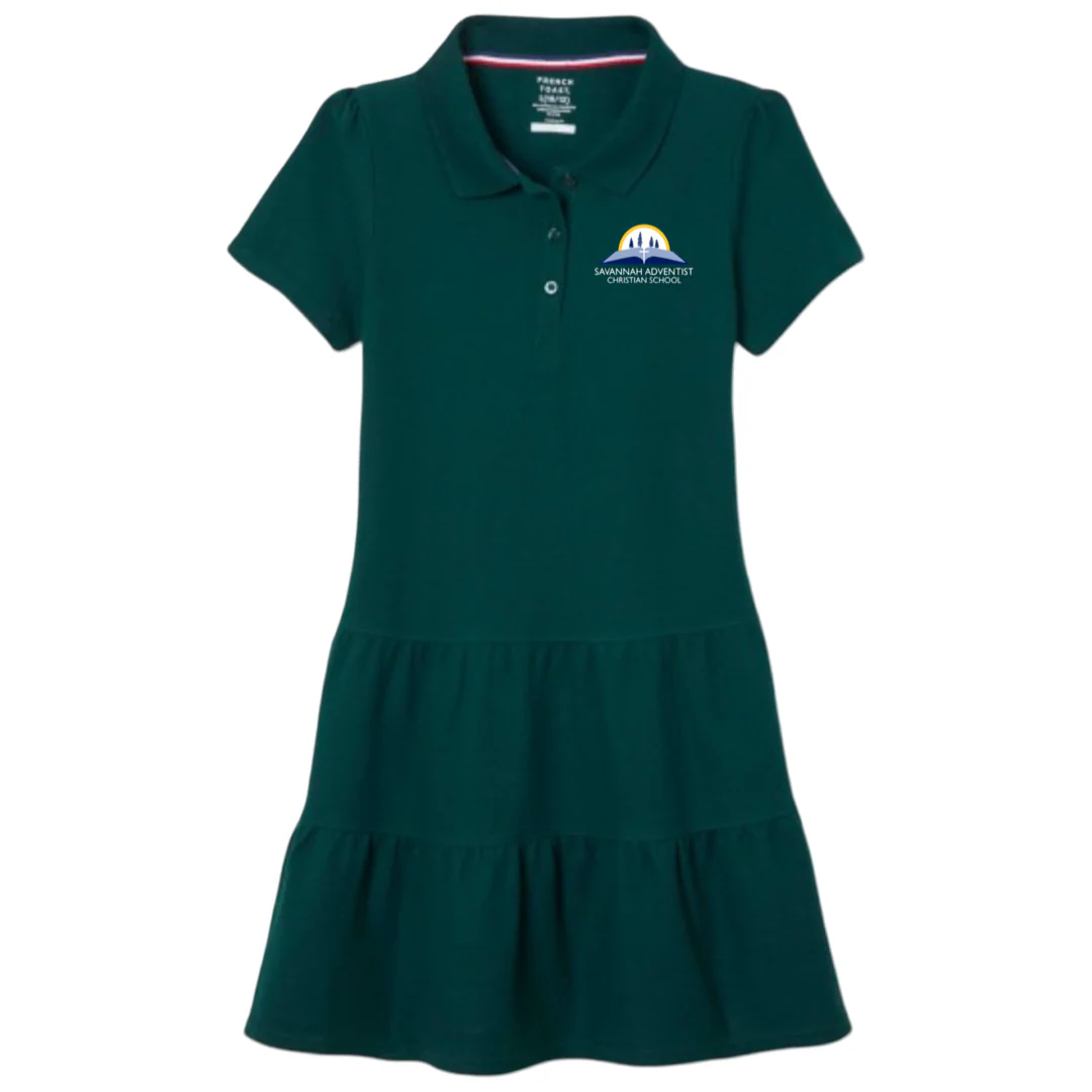 Savannah Adventist - Girl's Short Sleeve Ruffle Piqué Polo Dress - Image 3