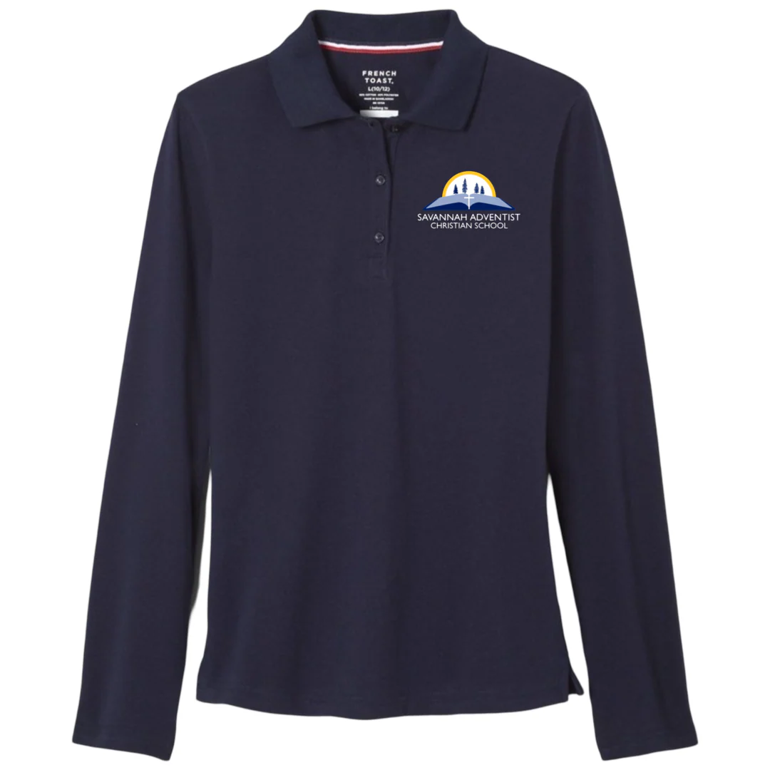 Savannah Adventist - Young Women's Long Sleeve Stretch Piqué Polos - Image 2