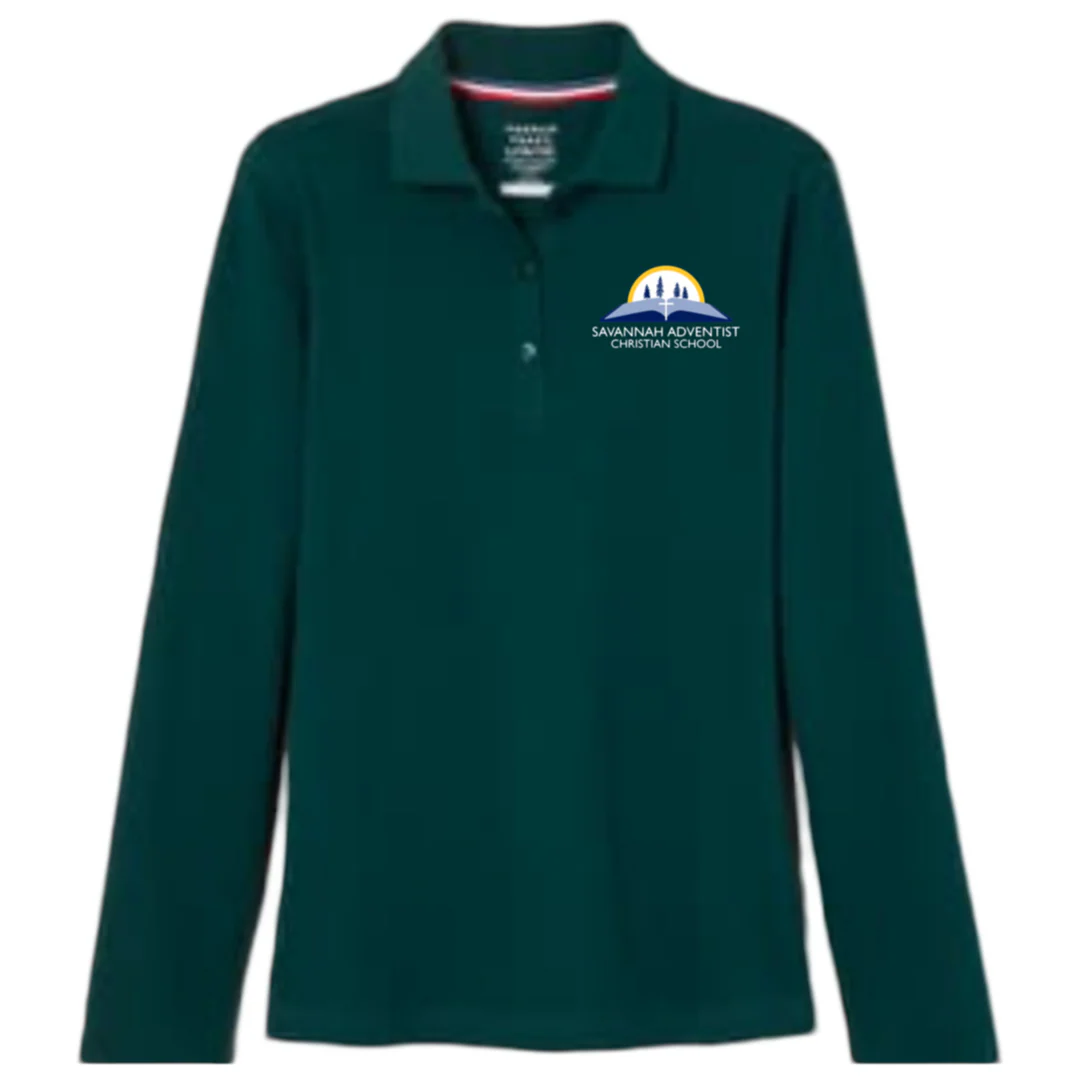 Savannah Adventist - Young Women's Long Sleeve Stretch Piqué Polos - Image 3
