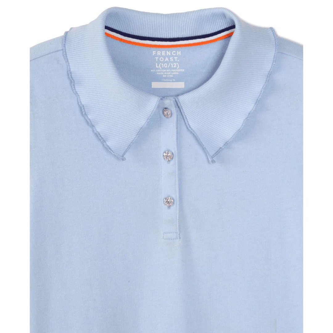Short Sleeve Jersey Polo w/ Rhinestones - Image 2