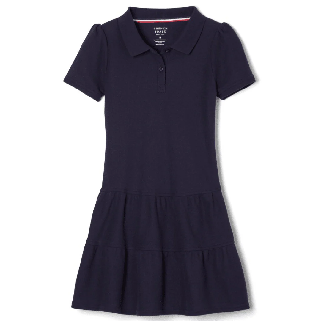 Short Sleeve Ruffle Piqué Polo Dress