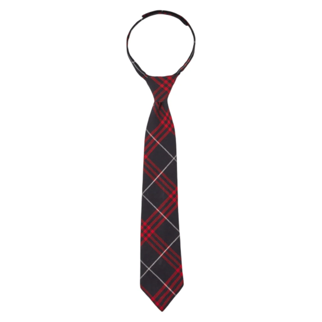 St. Anne Catholic School - Boy's Navy/Red Plaid Adjustable Tie