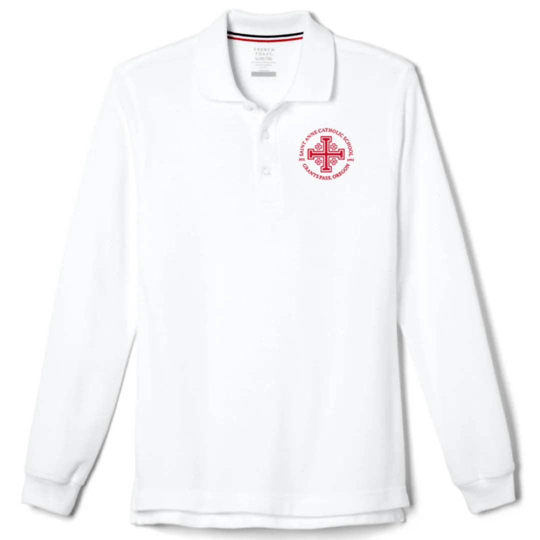 St. Anne Catholic School - Co-Ed Youth / Adult Long Sleeve Pique Polo - Image 2
