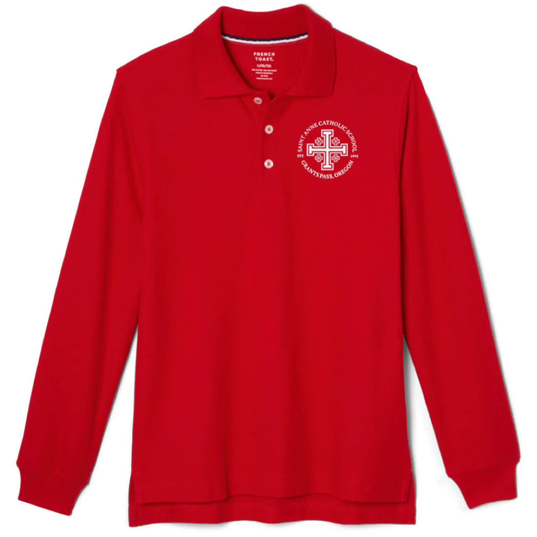St. Anne Catholic School - Co-Ed Youth / Adult Long Sleeve Pique Polo - Image 3