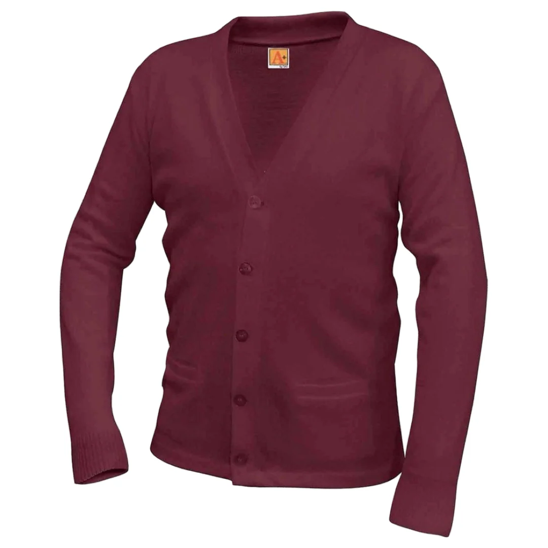 St. Helena Catholic School - A+ Co-Ed V-Neck Cardigan Sweater - Kids / Adults