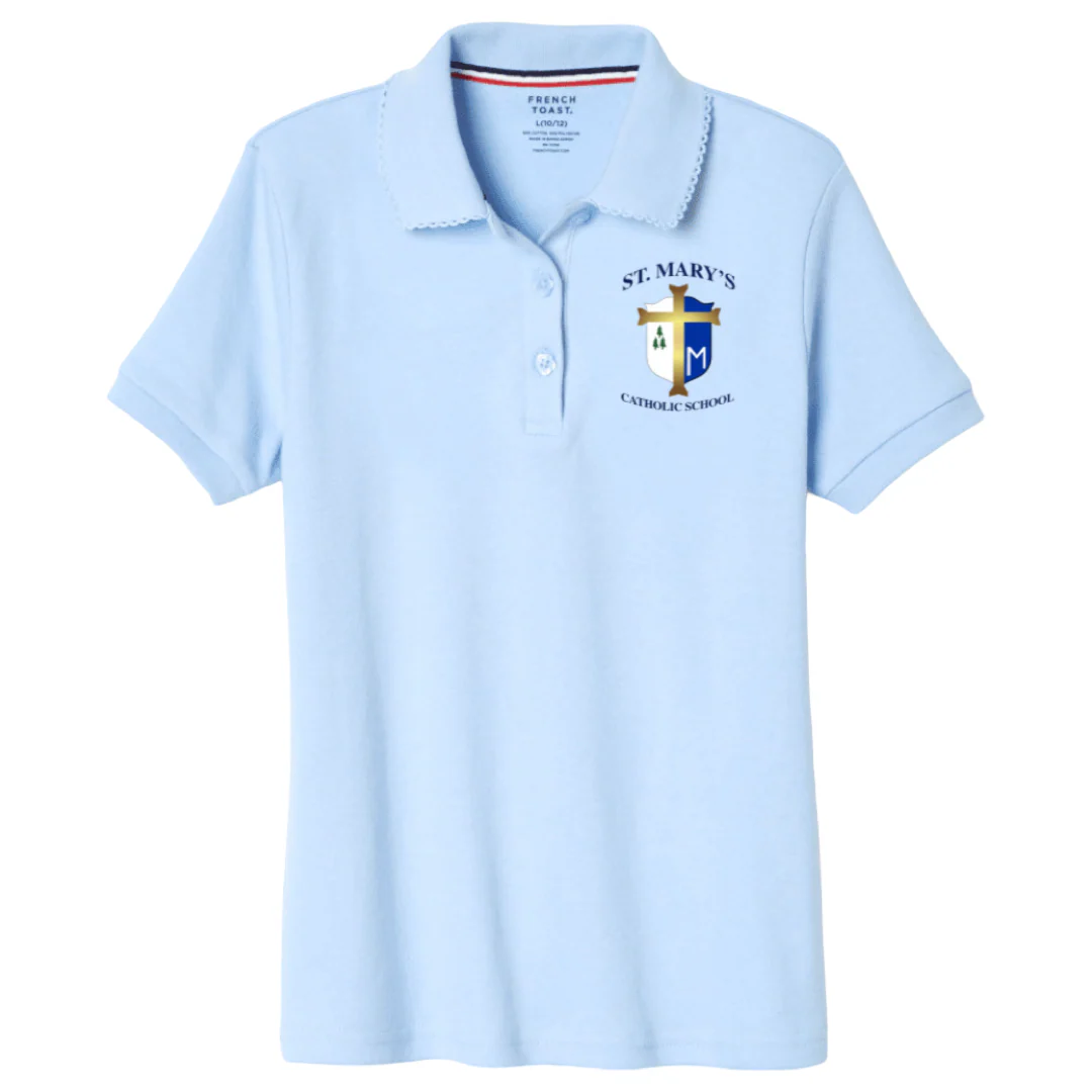 St. Mary's Catholic School -TX- Girl's Short Sleeve Picot Collar Polo - Image 2