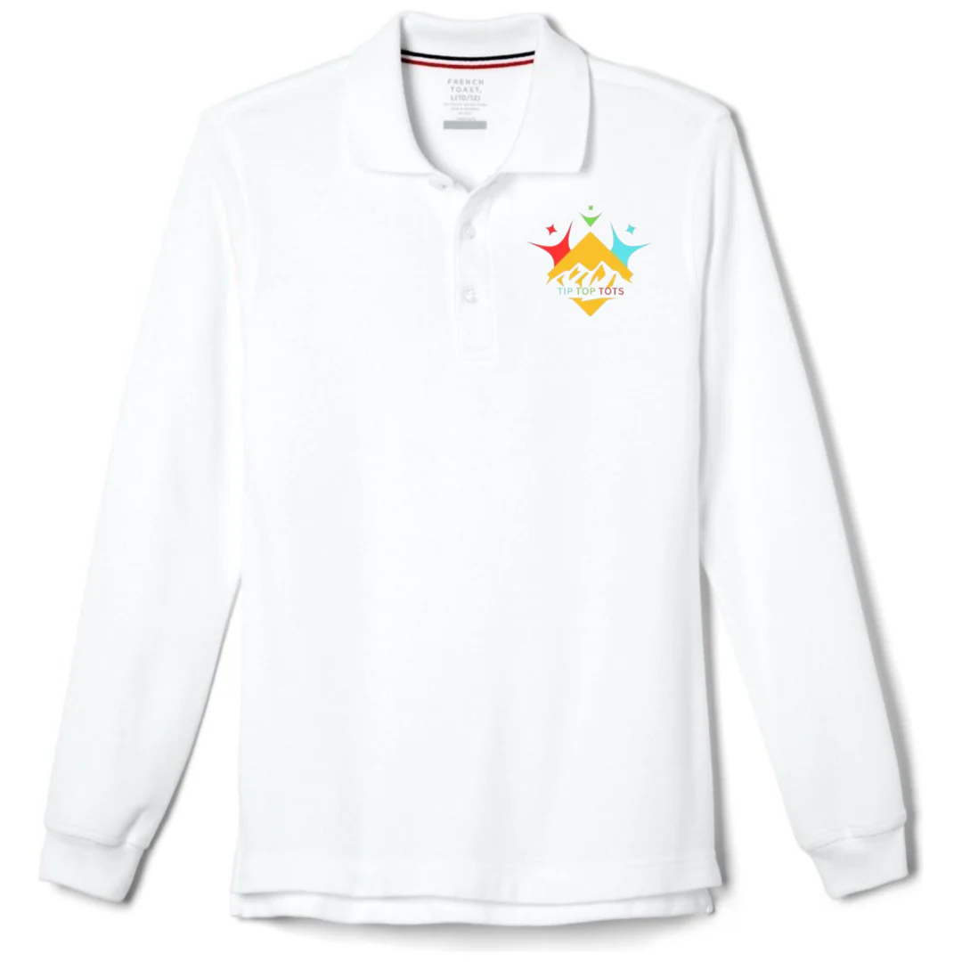 Tip Top Tots - Co-Ed Youth Long Sleeve Pique Polo - Image 2