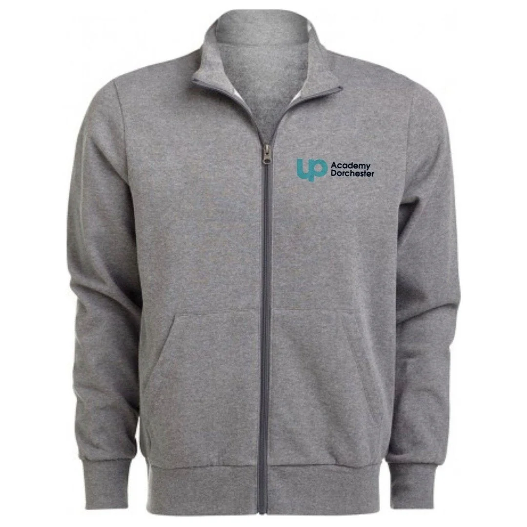 UP Academy Dorchester Full Zip Grey Mock Neck Sweatshirt - Adult
