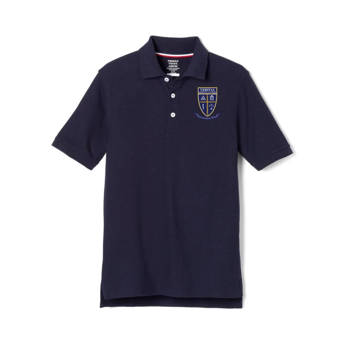 Veritas - Boy's Husky Short Sleeve Pique Polo  - With Logo - Image 3