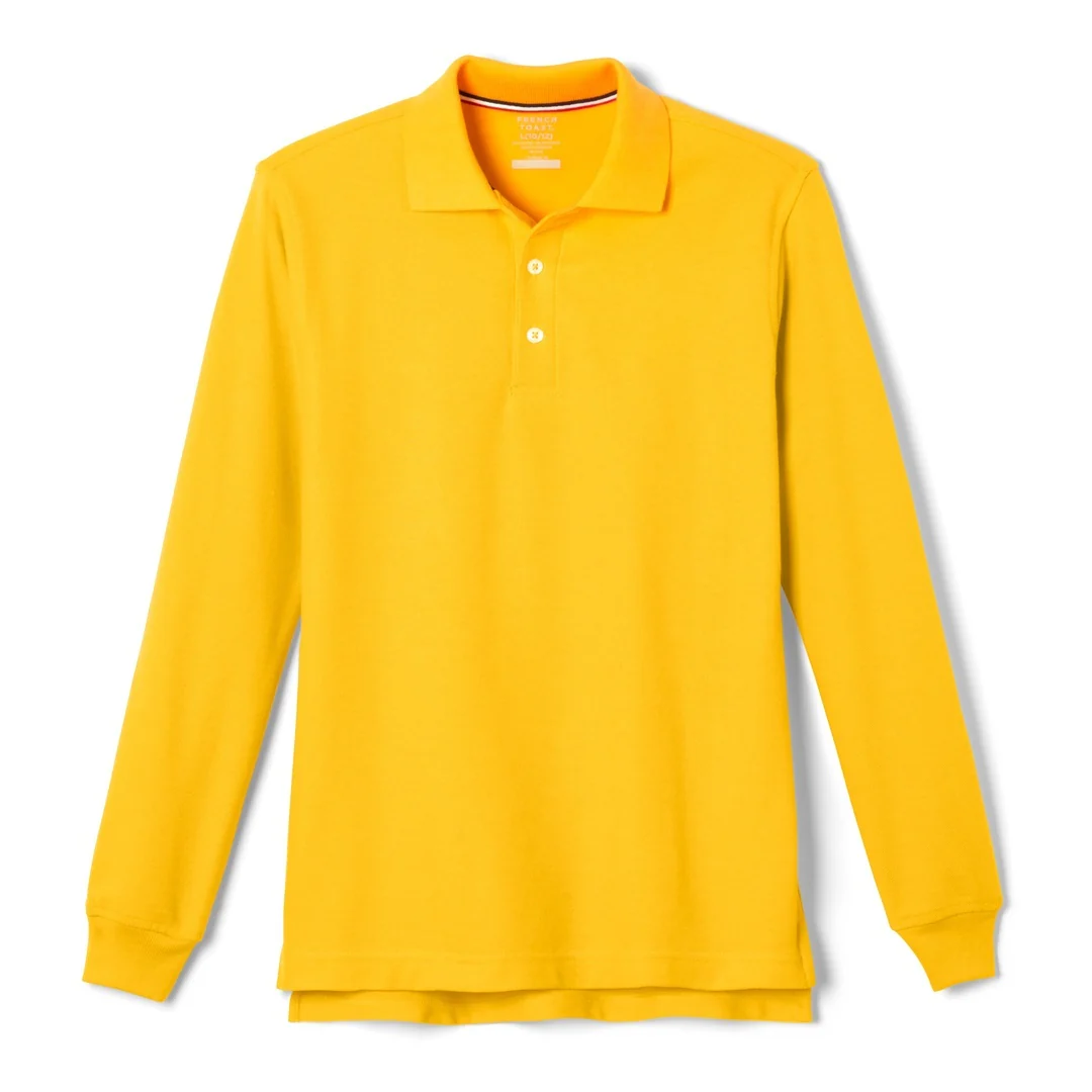 Veritas -  Boy's Long Sleeve Pique Polo - No Logo - Image 4