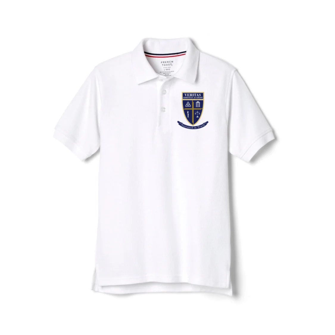 Veritas - Boy's Short Sleeve Pique Polo - With Logo - Image 2