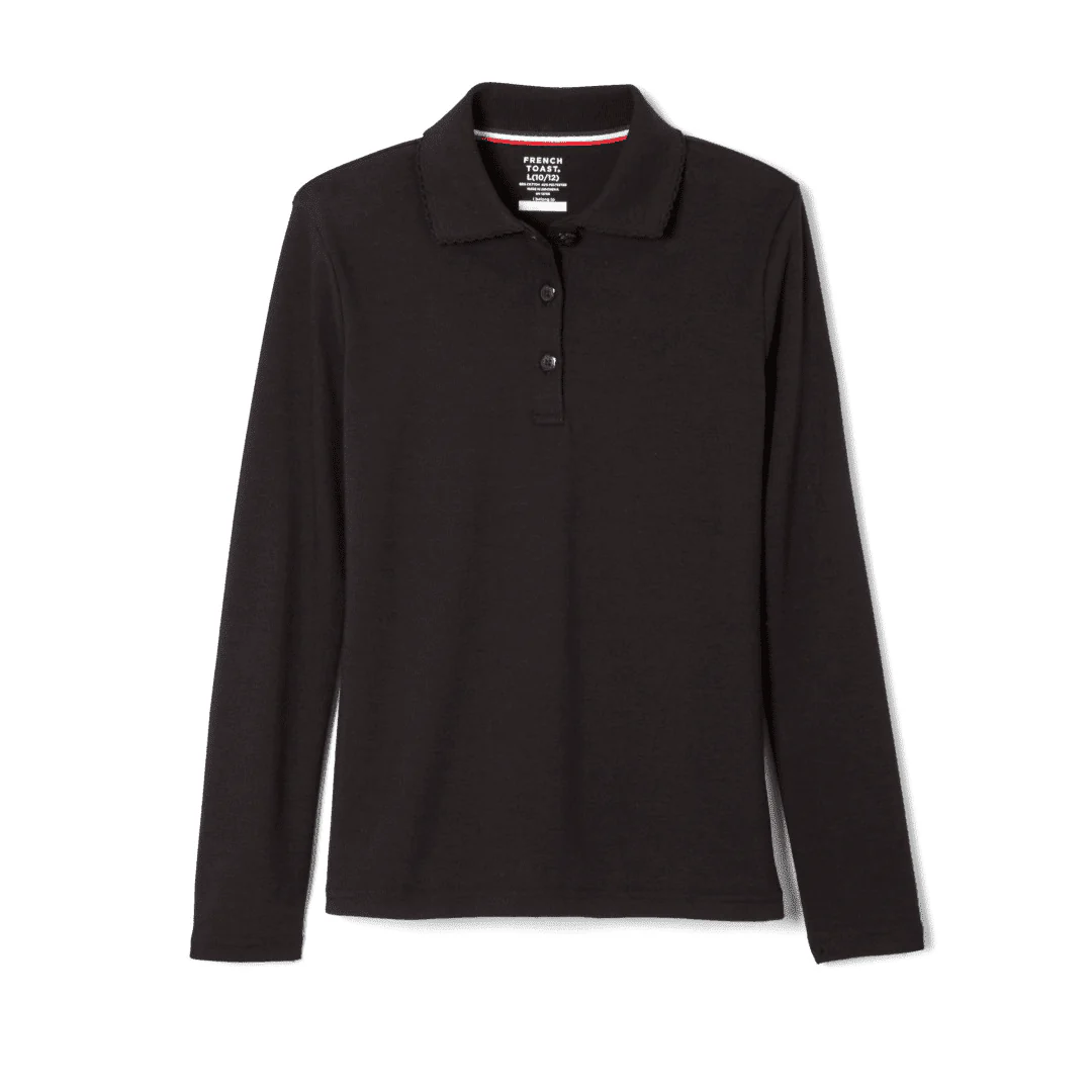Veritas - Girl's Long Sleeve Picot Collar - No Logo - Image 3