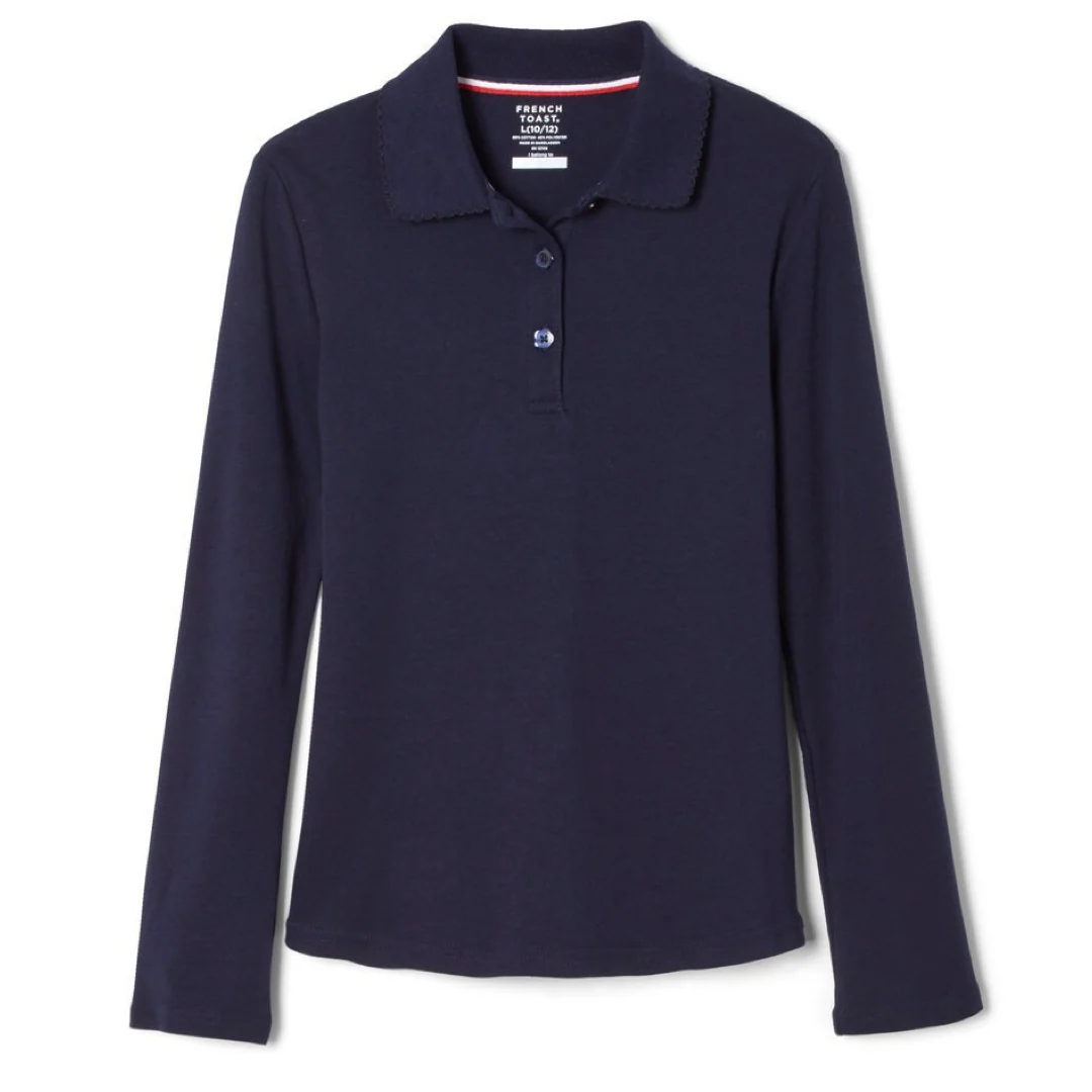 Veritas - Girl's Long Sleeve Picot Collar - No Logo - Image 4