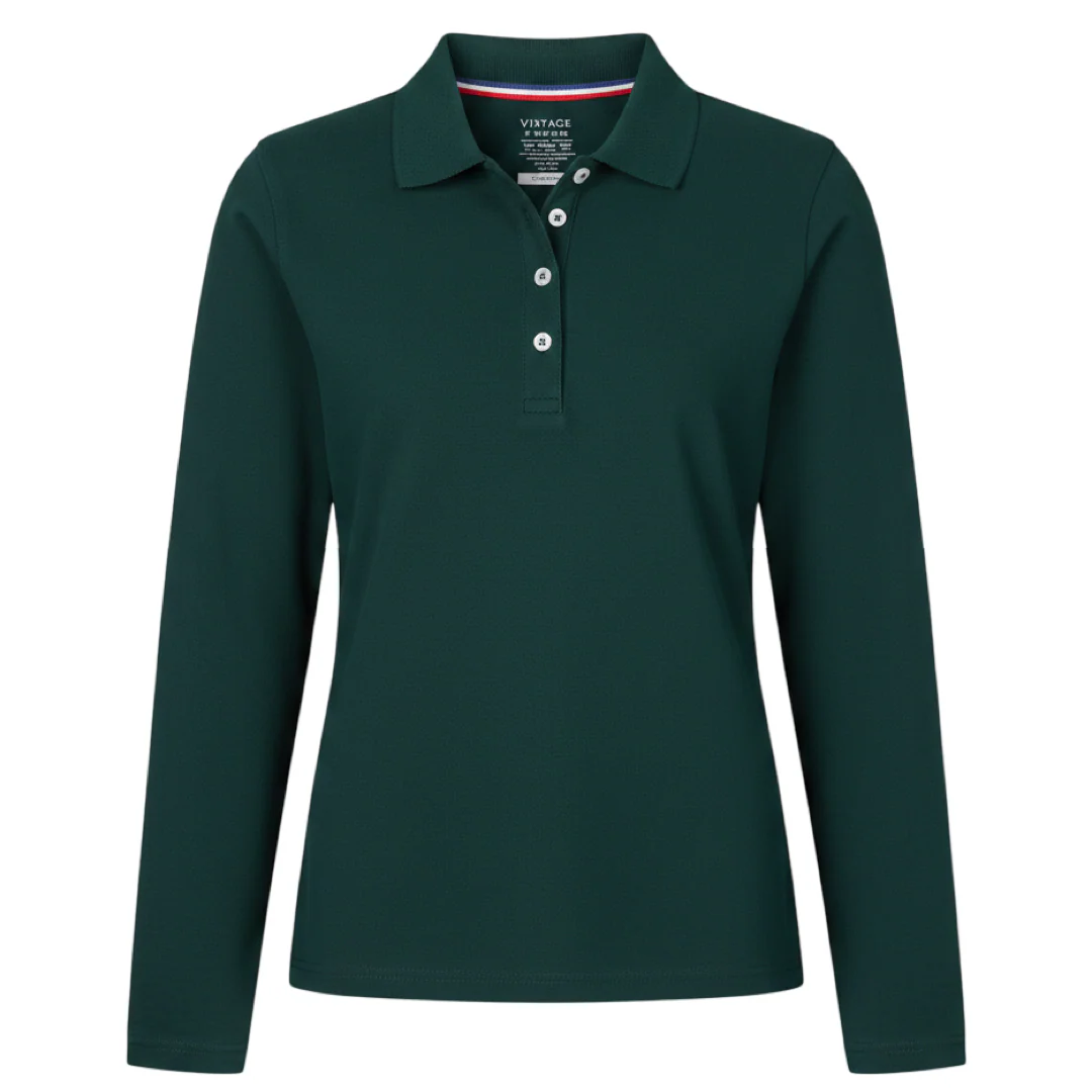 Girl's Long Sleeve Stretch Piqué Polo - Image 10