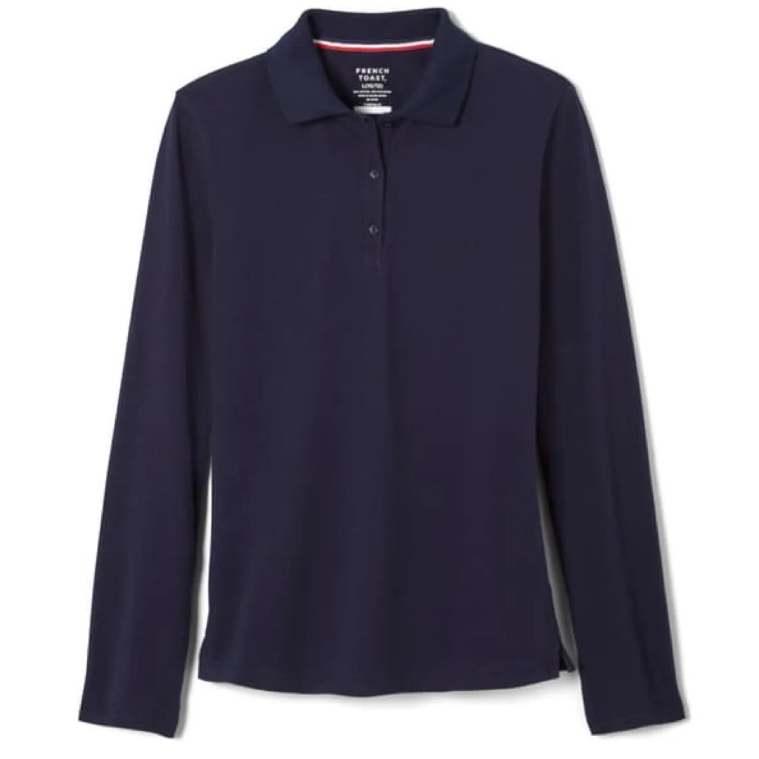 Girl's Long Sleeve Stretch Piqué Polo
